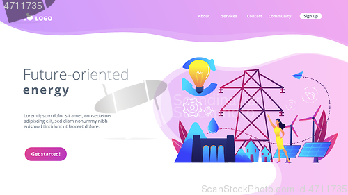 Image of Sustainable energy concept landing page.