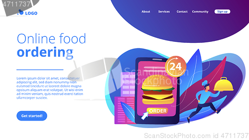 Image of Food delivery service concept landing page.