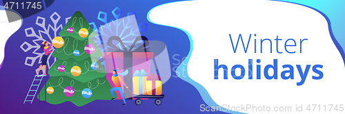 Image of Winter holidays concept banner header.