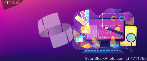 Image of Web design development header or footer banner