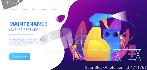 Image of Commercial cleaning concept landing page.