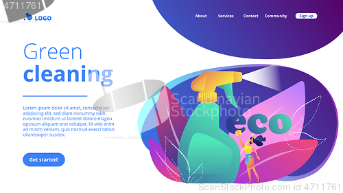 Image of Green cleaning concept landing page.