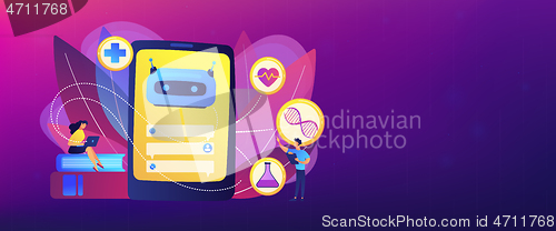 Image of Chatbot in healthcare concept banner header.