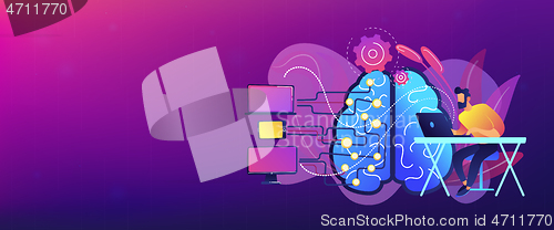 Image of Artificial intelligence concept vector header banner.