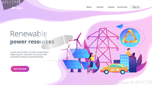 Image of Renewable energy concept landing page.