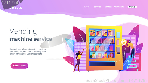 Image of Vending machine service concept landing page.