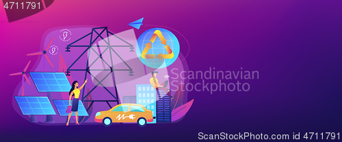 Image of Renewable energy concept banner header.