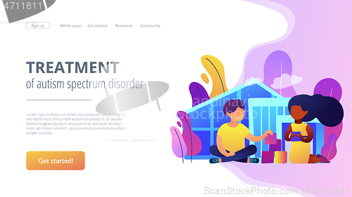 Image of Autism center concept landing page.