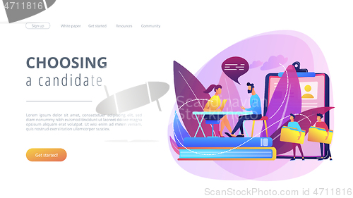 Image of Job interview concept landing page.