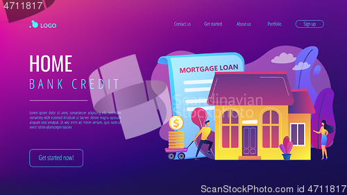 Image of Mortgage loan concept landing page.