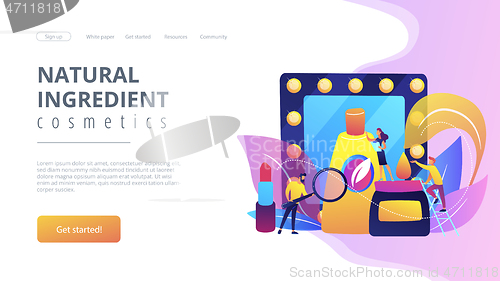 Image of Organic cosmetics concept landing page.