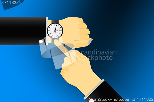 Image of Wristwatch on the man hand