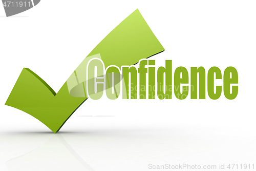 Image of Confidence word with green checkmark