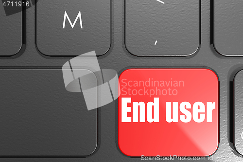 Image of End user word on square keyboard button