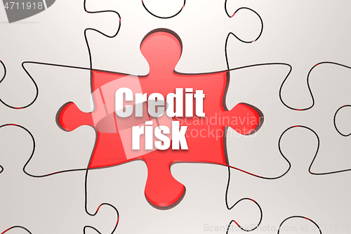 Image of Credit risk word on jigsaw puzzle