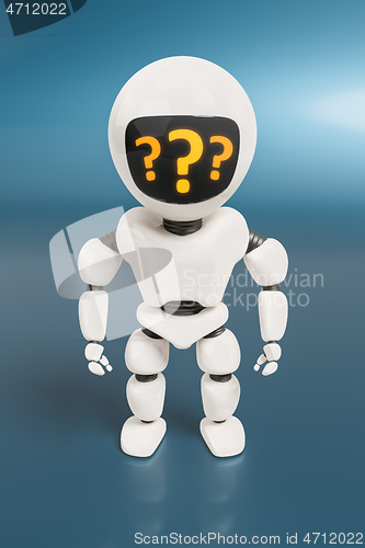 Image of robot with question marks