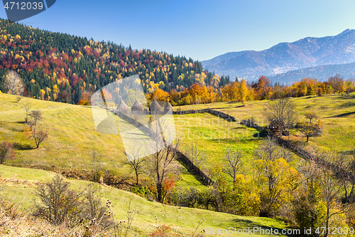 Image of Rural scene on autumn valley