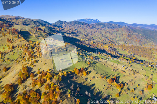 Image of Autumn landscape, aerial view