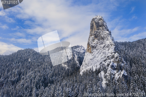 Image of Rocky mountain winter aerial landscape