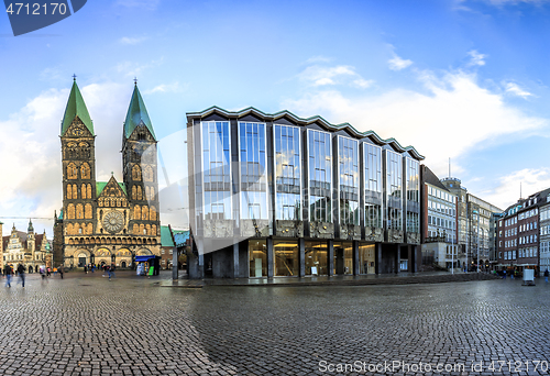 Image of Skyline of Bremen main market square, Germany