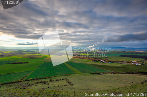 Image of Amazing autumn view from Rana Hill in Central Bohemian Uplands, 