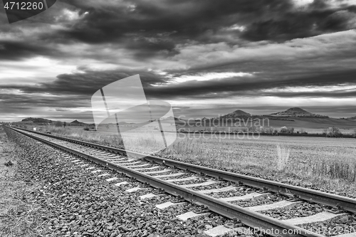 Image of Empty train station in Central Bohemian Uplands, Czech Republic.