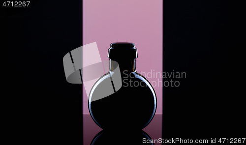 Image of Empty Luxury Black Glass on the glass table