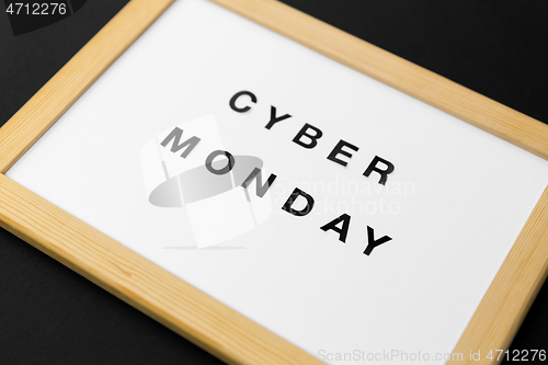Image of magnetic board with cyber monday words