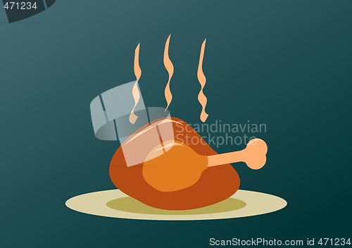 Image of roast turkey for Christmas  thanksgiving and easter