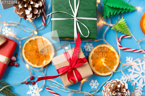 Image of christmas gifts and decorations