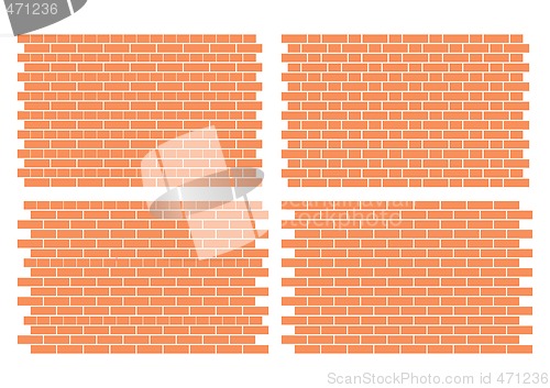 Image of 4 fully editable architectural brick work patterns