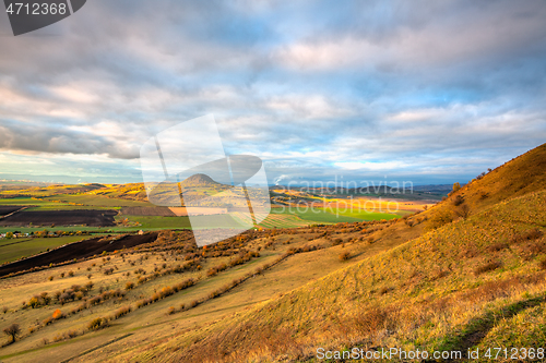 Image of Amazing autumn view from Rana Hill in Central Bohemian Uplands, 