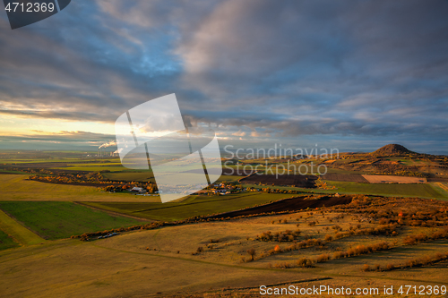 Image of Amazing autumn view from Rana Hill in Central Bohemian Uplands, 