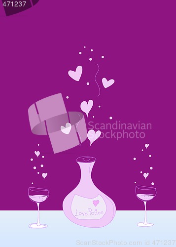 Image of love potion stylized illustration