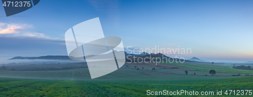 Image of Landscape covered with fog in Central Bohemian Uplands, Czech Re