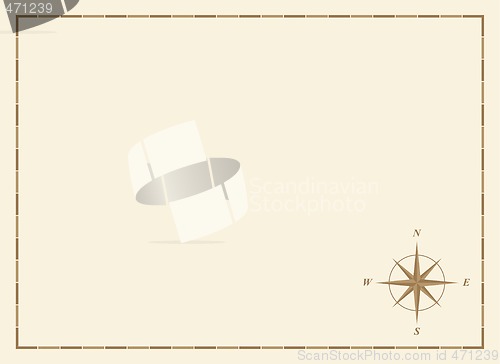 Image of blank map with compass rose