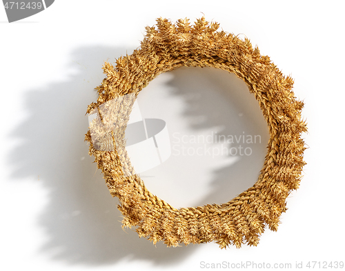 Image of crown made of wheat ears of cereals 