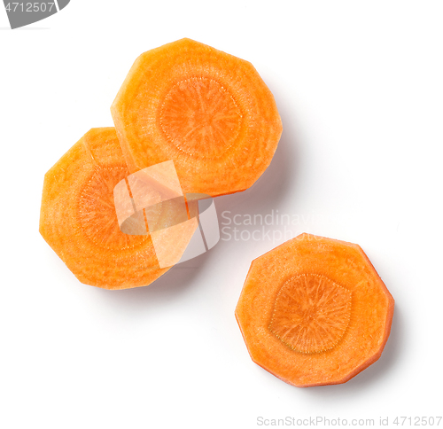 Image of fresh raw peeled carrot slices