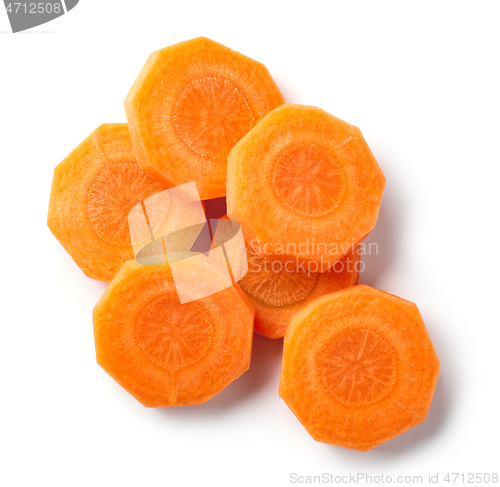 Image of fresh raw peeled carrot slices