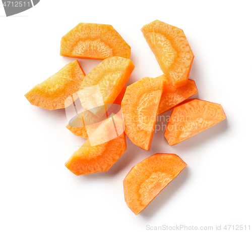 Image of fresh raw peeled carrot slices