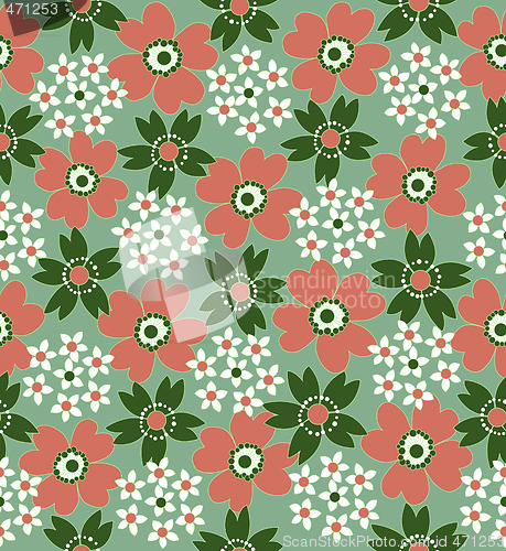 Image of floral seamless tiled pattern 