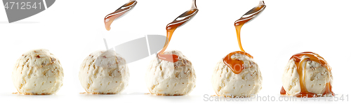 Image of ice cream with caramel sauce