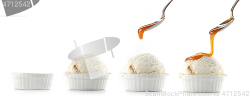 Image of ice cream with caramel sauce