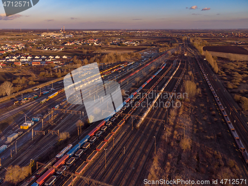 Image of Drone shot over railway