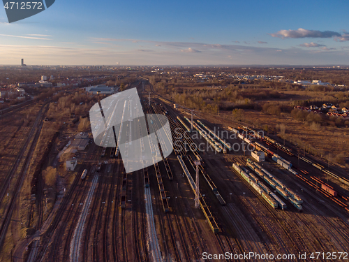 Image of Drone shot over railway