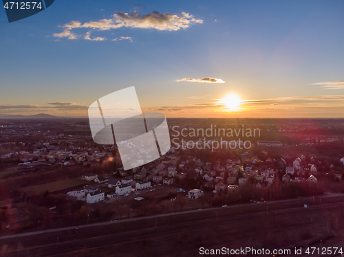 Image of Drone shot at sunset