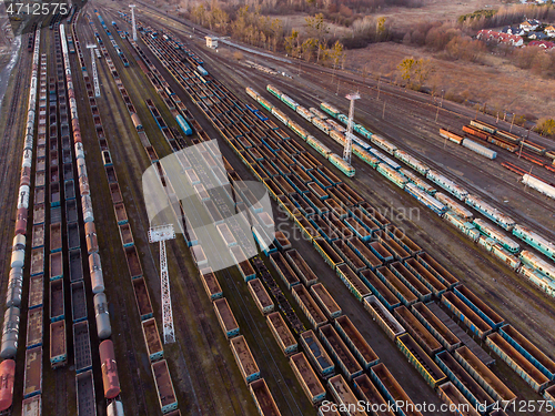 Image of Drone shot over railway