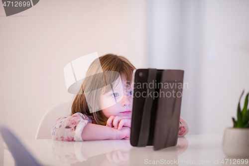 Image of child playing with digital tablet