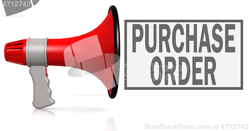 Image of Purchase Orderword with red megaphone