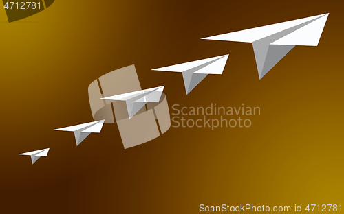 Image of Paper airplane leadership flying
